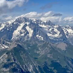 Flugwegposition um 12:54:13: Aufgenommen in der Nähe von 11016 La Thuile, Aostatal, Italien in 3609 Meter